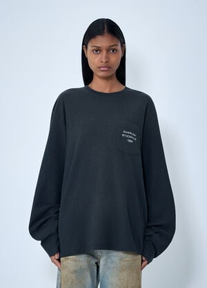 Acne Studios Long Sleeve Cotton Jersey T-Shirt Black acn0363017