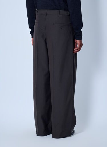 LN-CC® - Lemaire: Single Pleat Tailored Pants - Dark Green Lemaire Single Pleat Tailored Pants Dark Green lem0166005