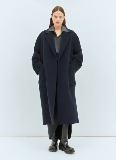 Max Mara Wool And Cashmere Robe Coat Blue max0258001