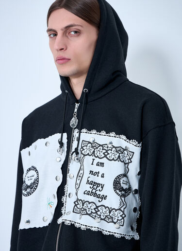 Chopova Lowena Emotional Napkin Hooded Sweatshirt Black cho0360009