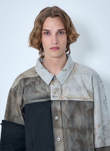 Rick Owens DRKSHDW Denim Patchwork Jacket Beige drk0164001