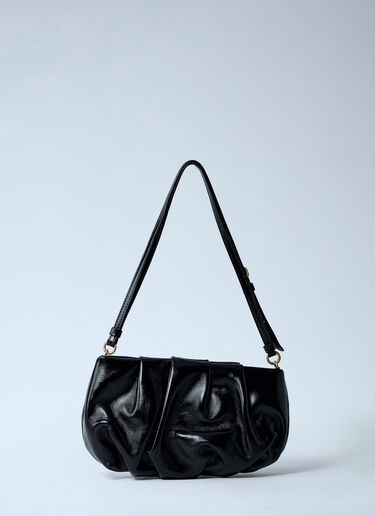 Pleated Leather Shoulder Bag Dries Van Noten Pleated Leather Shoulder Bag Black dvn0262034