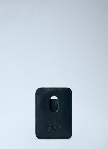 LN-CC® - Vivienne Westwood: MagSafe Leather Card Holder - Black Vivienne Westwood MagSafe Leather Card Holder Black vvw0166014