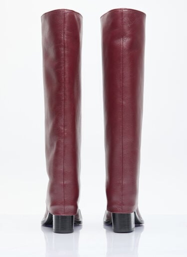 Fidan Novruzova Havva Leather Boots Burgundy fid0254012