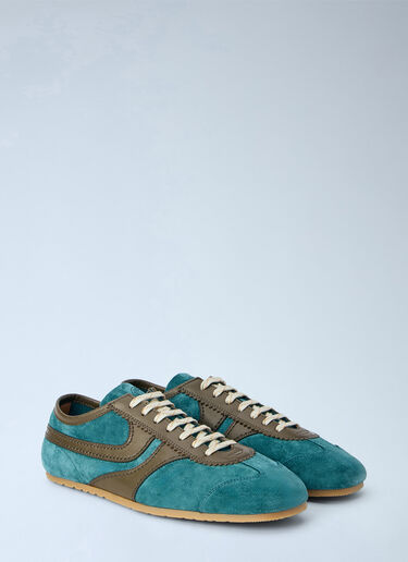 LN-CC® - Dries Van Noten: Suede Panel Sneakers - Light Blue Dries Van Noten Suede Panel Sneakers Light Blue dvn0165028