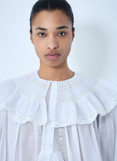 Chloé Cotton Blouse with Ruffled Collar White chl0263020