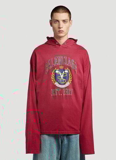 Balenciaga Est 1917 Hooded Sweatshirt Red bal0146030
