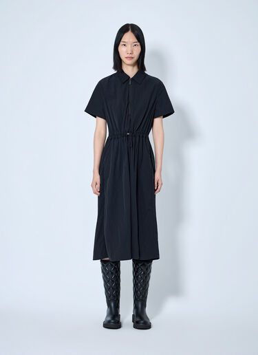 LN-CC® - Moncler: Short Sleeve Midi Dress - Black Moncler Short Sleeve Midi Dress Black mon0265090