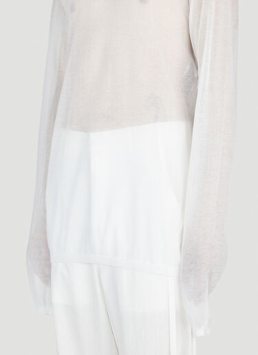 Ann Demeulemeester Diederik Long Sleeve Top White ann0152010