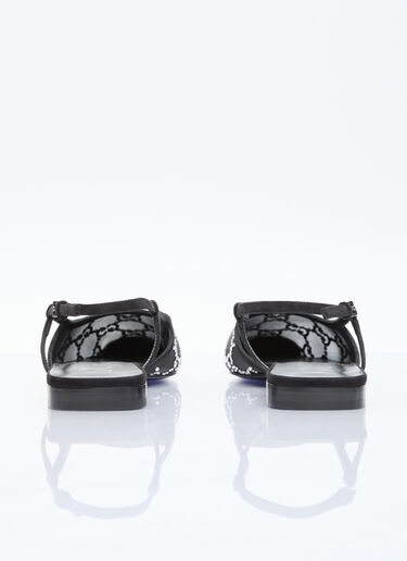 GG Crystal Slingback Flats Gucci GG Crystal Slingback Flats Black guc0255061