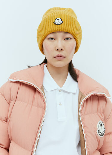 Moncler x Palm Angels Wool Beanie Hat Yellow mpa0355005