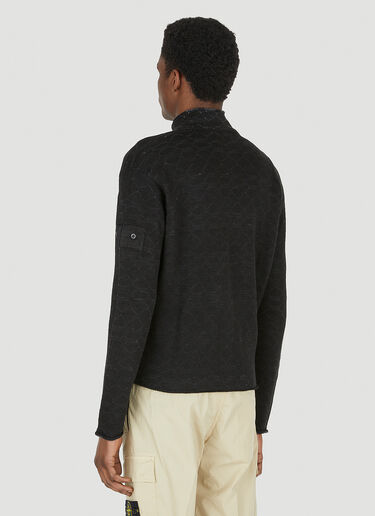 Stone Island Zip Front Sweater Black sto0147011