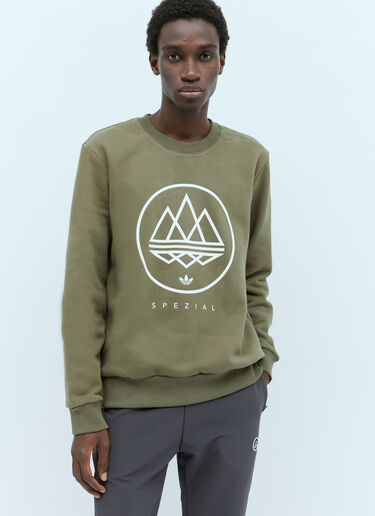 adidas SPZL Mod Trefoil Crewneck Sweatshirt Khaki aos0154004