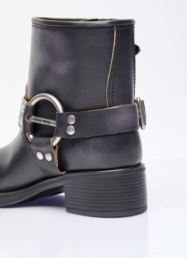Miu Miu Vintage-look Leather Boots Black miu0256049