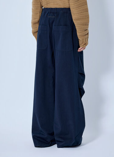 MM6 Maison Margiela Wide-Leg Drawstring Trousers Blue mmm0265009