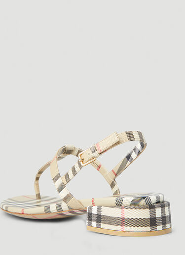 Burberry Emily Low Heel Vintage Check Sandals Beige bur0247138