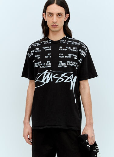 Locations T-Shirt Stüssy Locations T-Shirt Black sts0156031