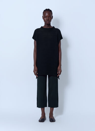 LN-CC® - Pleats Please Issey Miyake: Paper Bounce Knit Shirt - Black Pleats Please Issey Miyake Paper Bounce Knit Shirt Black plp0266007