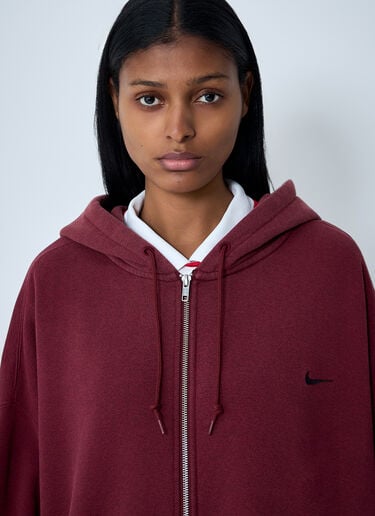 Nike x Martine Rose Logo Motif Hooded Zip-Up Sweatshirt Red nik0362112