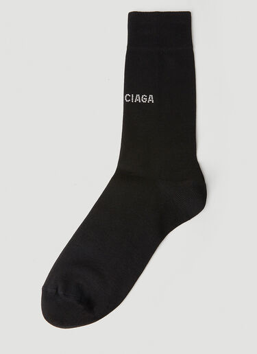 Balenciaga Stud Logo Socks Black bal0251135