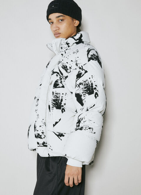 Y-3 Flock-Print Padded Jacket Grey yyy0354014