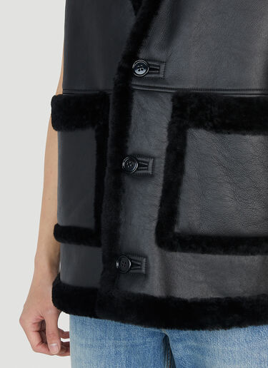 Burberry Shearling Gilet Jacket Black bur0151016