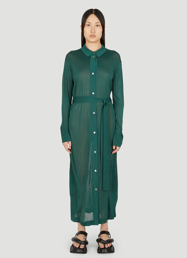 Studio Nicholson Belted Shirt Dress Green stn0249002