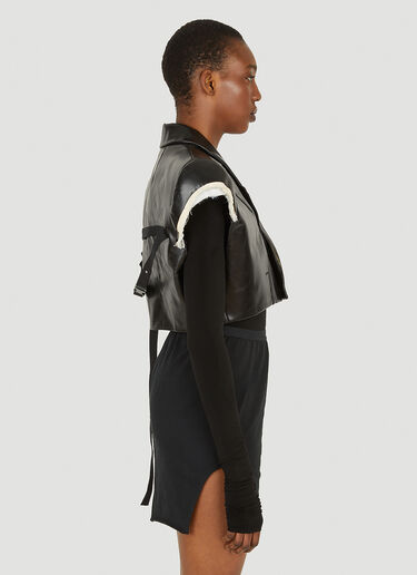 Rick Owens Exaggerarted Shoulder Leather Jacket Black ric0248001