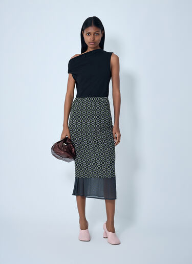 Dries Van Noten Mesh Midi Skirt Green dvn0262004