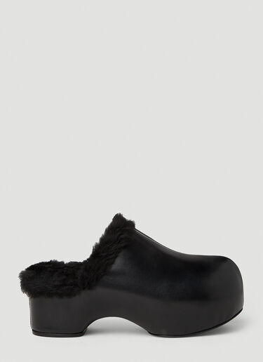 Jil Sander 羊毛皮木屐 黑色 jil0251058