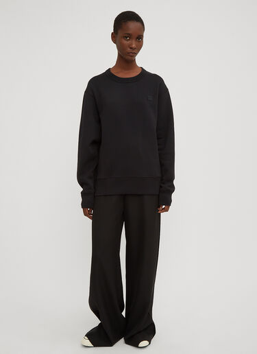 Acne Studios Fairview Oversized Face Embroidered Sweater Black acn0229047