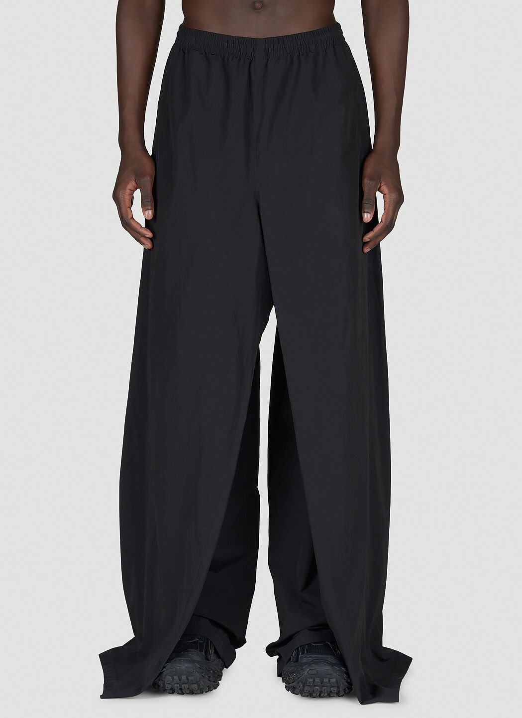 Thom Browne Double-Front Draped Pants White thb0154006