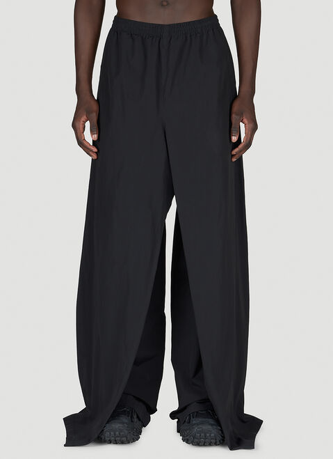 Balenciaga Double-Front Draped Pants Black bal0154054