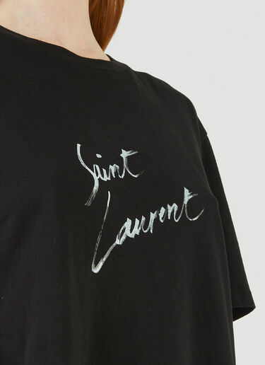 Saint Laurent Logo T-Shirt Black sla0244052