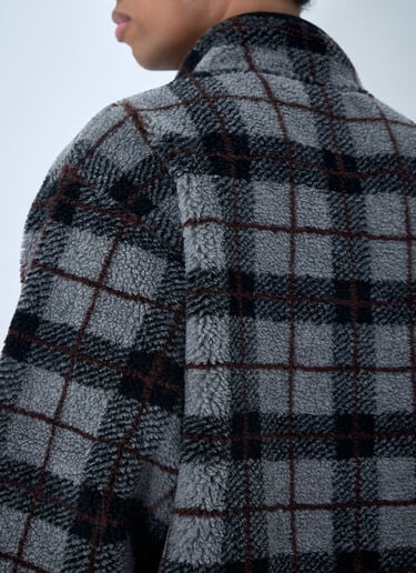 Miu Miu Checked Fleece Jacket Black miu0164001