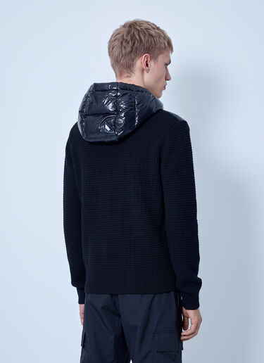 LN-CC® - Moncler: Cashmere & Wool Blend Padded Zip-Up Cardigan - Black Moncler Cashmere & Wool Blend Padded Zip-Up Cardigan Black mon0166003