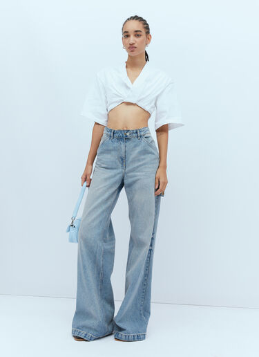 Jacquemus Le T-Shirt Bahia Court Top White jac0254037