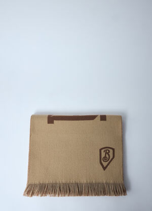 Burberry Logo Wool Scarf Beige bur0159035