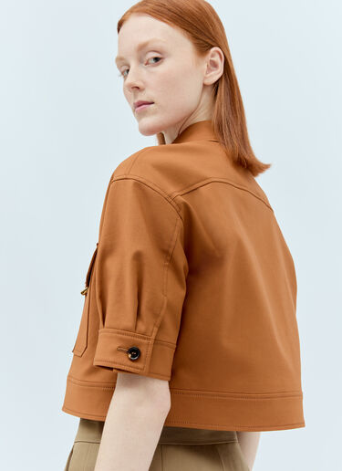 Max Mara Cotton Canvas Crop Jacket Brown max0256008