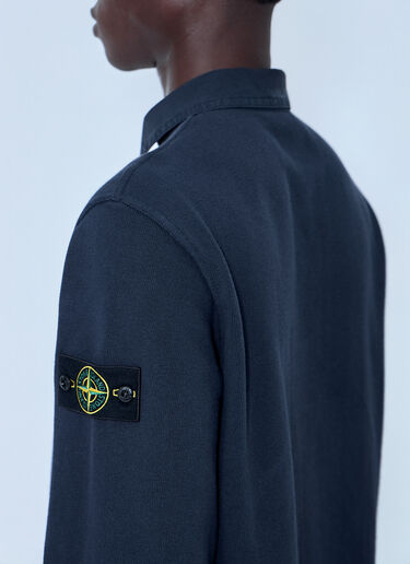 LN-CC® - Stone Island: Long Sleeve Polo Shirt - Black Stone Island Long Sleeve Polo Shirt Black sto0165075