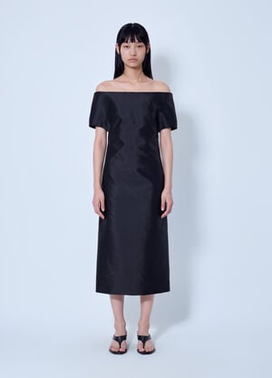 Jil Sander Off-Shoulder Midi Dress Black jil0266019