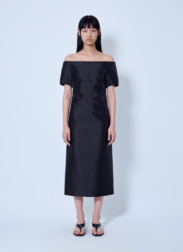 LN-CC® - Jil Sander: Off-Shoulder Midi Dress - Black Jil Sander Off-Shoulder Midi Dress Black jil0266019