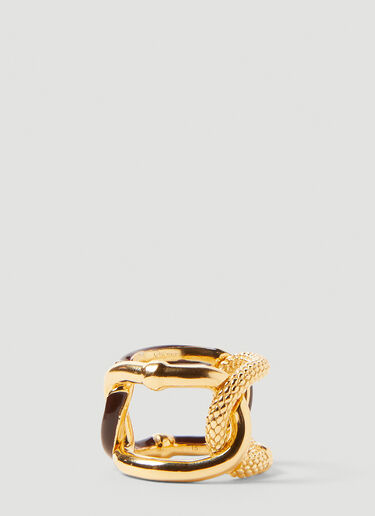Bottega Veneta Contrast Link Ring Gold bov0251129