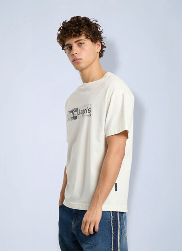 LN-CC® - Palm Angels: Stamp Logo Regular T-Shirt - White Palm Angels Stamp Logo Regular T-Shirt White pma0166263