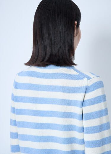 GANNI Striped Graphic Sweater Blue gan0259092