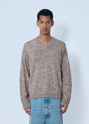 Maison Margiela V-neck Knit Sweater Brown mla0164100