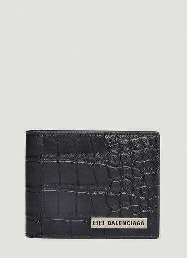 Balenciaga Plate Bi-Fold Wallet Black bal0146011