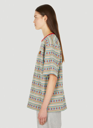 Sky High Farm Workwear 花卉条纹T恤 红 skh0350003