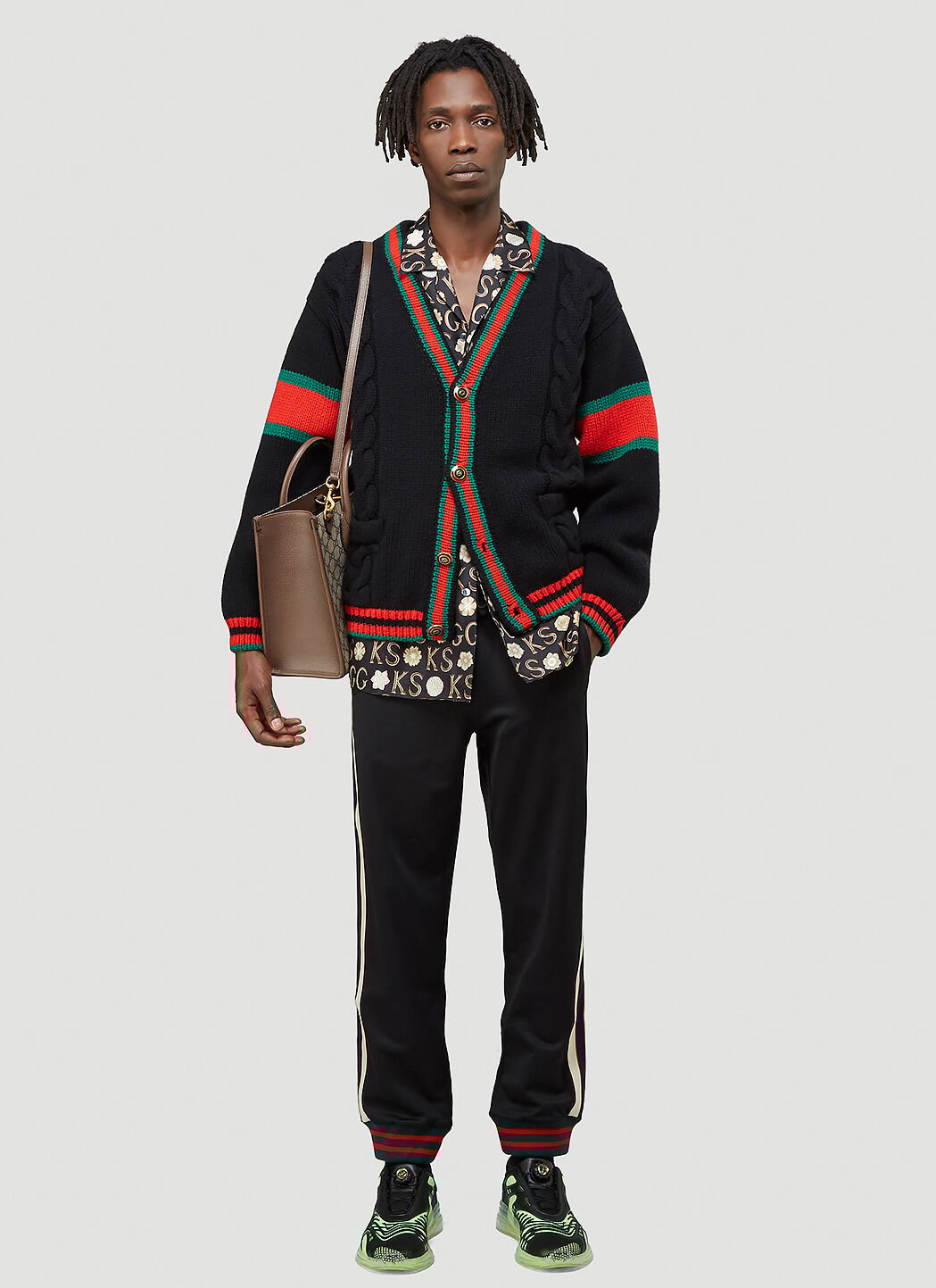 Gucci Contrast Trim Track Pants in Black LN CC
