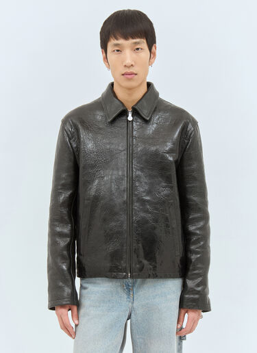 Acne Studios Leather Zip-Up Jacket Black acn0157007